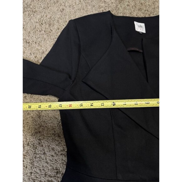 CABI Agency Blazer Jacket Black Snap Button Peplum Ponte Knit Career Office Sz 6 - Picture 10 of 12